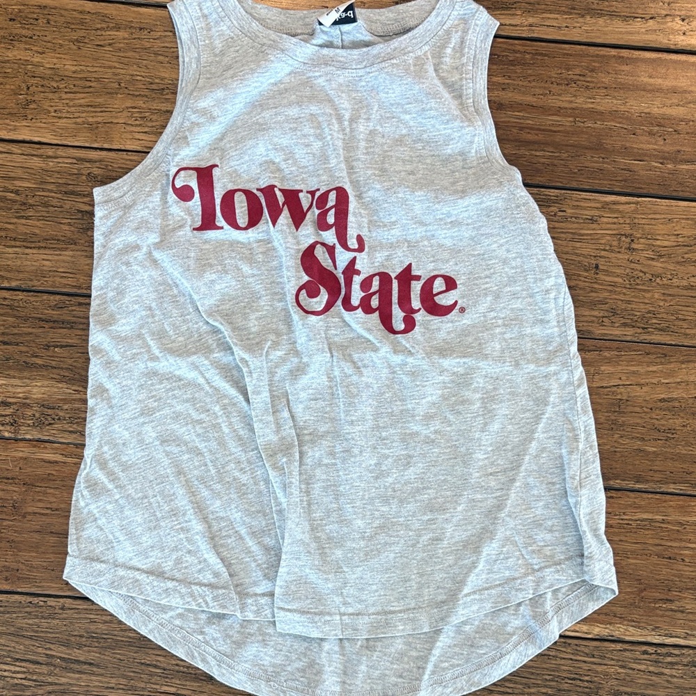 Iowa State Gray Tank Top with Red Logo - Women's Sleeveless Tee